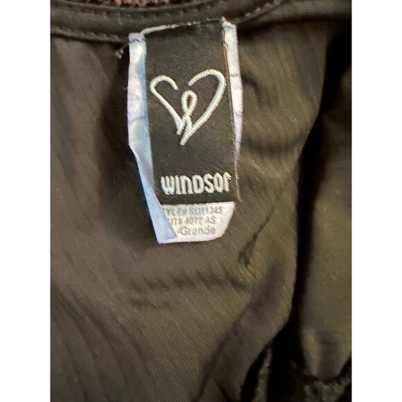 Vintage Windsor Black 90s Stretch Velvet Pinstripe Dress Size M MadeinUSA Party - Picture 9 of 9